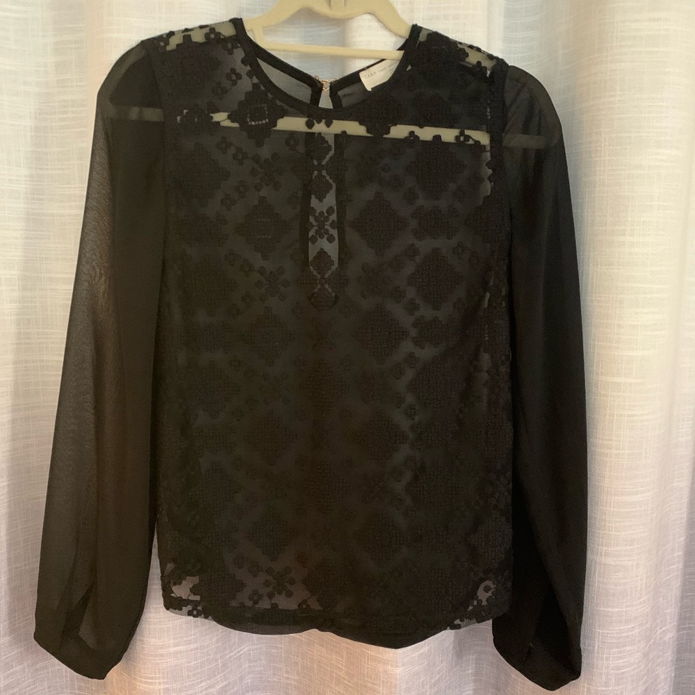 Black lace Zara blouse
